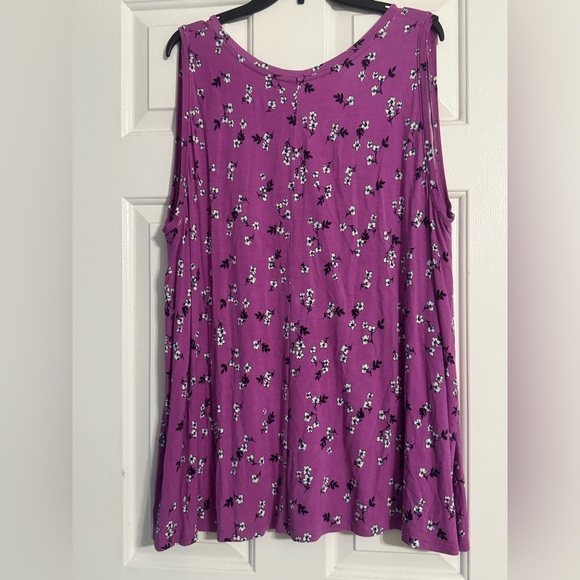 Lane Bryant Purple Floral Tank Top - Picture 2 of 4